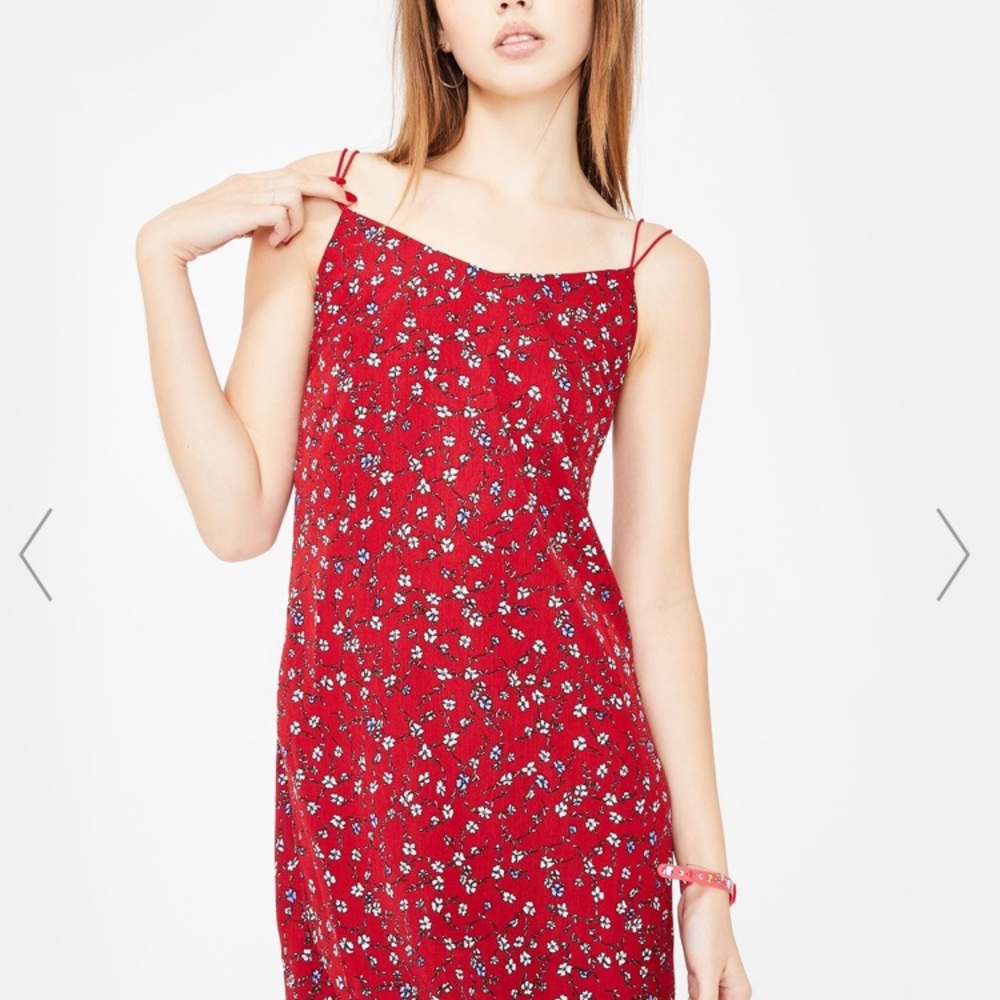 Dollskill red floral slip dress